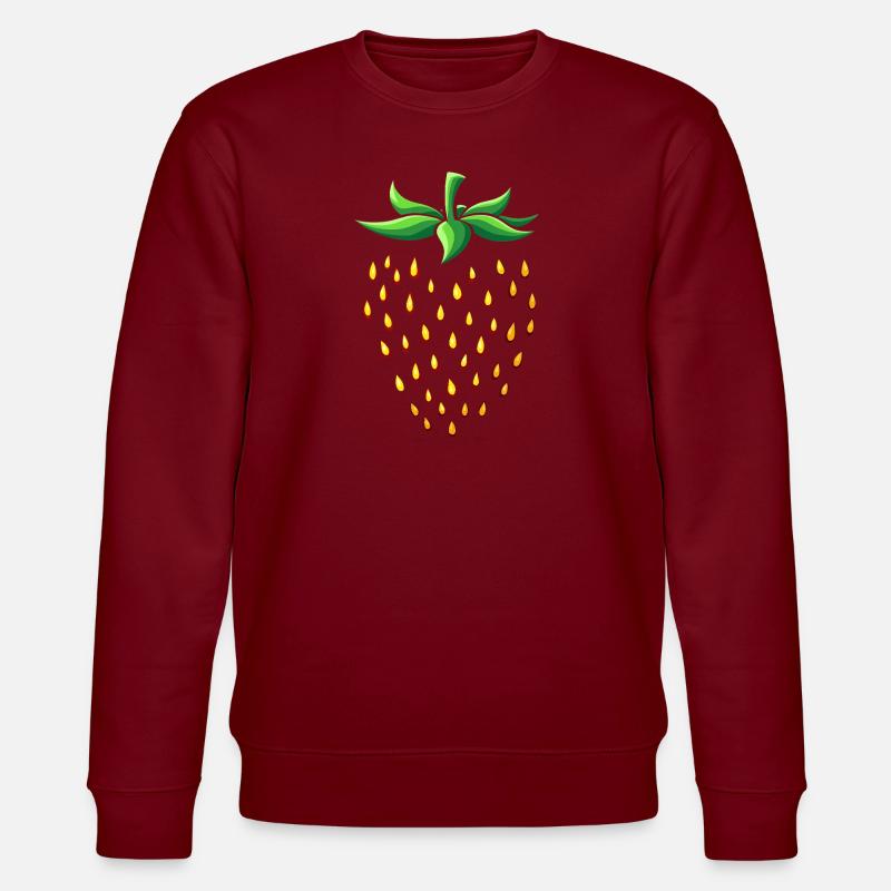 Karneval Früchte - Erbeere Kostüm - Stanley/Stella Unisex Bio-Sweatshirt CHANGER  - Burgunderrot