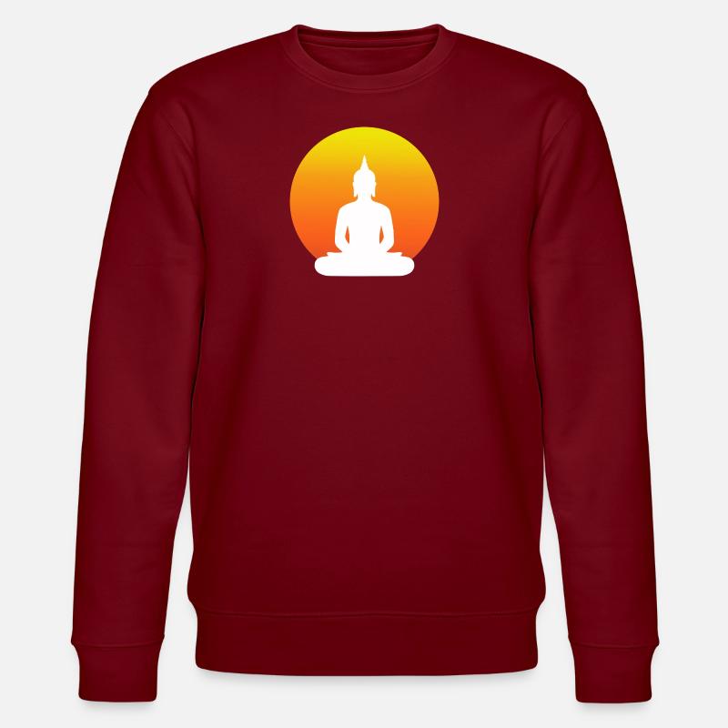 Buddha im Schneidersitz - Stanley/Stella Unisex Bio-Sweatshirt CHANGER  - Burgunderrot