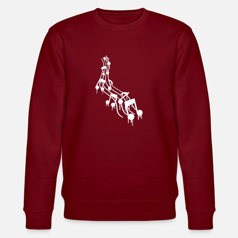 Musique Amour Beaucoup de notes de musique Graffiti Drop Logo - Sweat bio CHANGER Stanley/Stella Unisexe - bordeaux