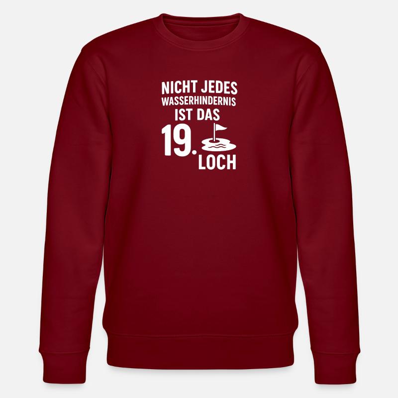 Clubhouse Calling - Golfsprüch mit Spritz - Stanley/Stella Unisex Bio-Sweatshirt CHANGER  - Burgunderrot