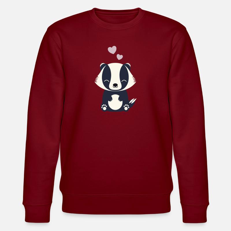 Dachs - Stanley/Stella Unisex Bio-Sweatshirt CHANGER  - Burgunderrot