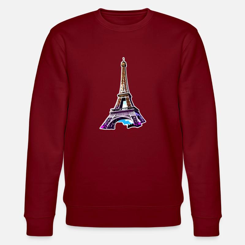 Eiffelturm #15 - Stanley/Stella Unisex Bio-Sweatshirt CHANGER  - Burgunderrot