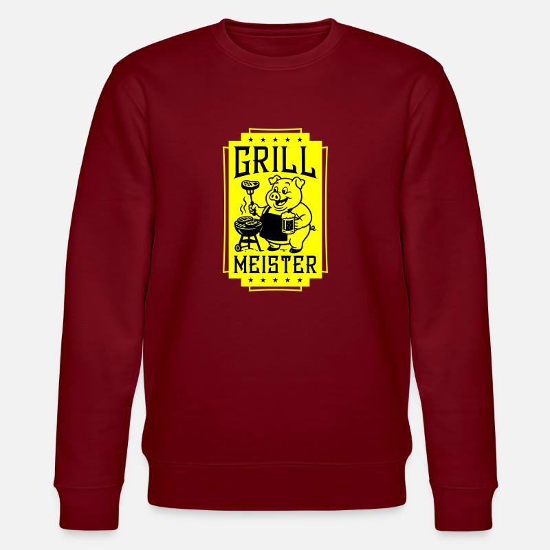 Grillmeister Ferkel Grillen - Stanley/Stella Unisex Bio-Sweatshirt CHANGER  - Burgunderrot