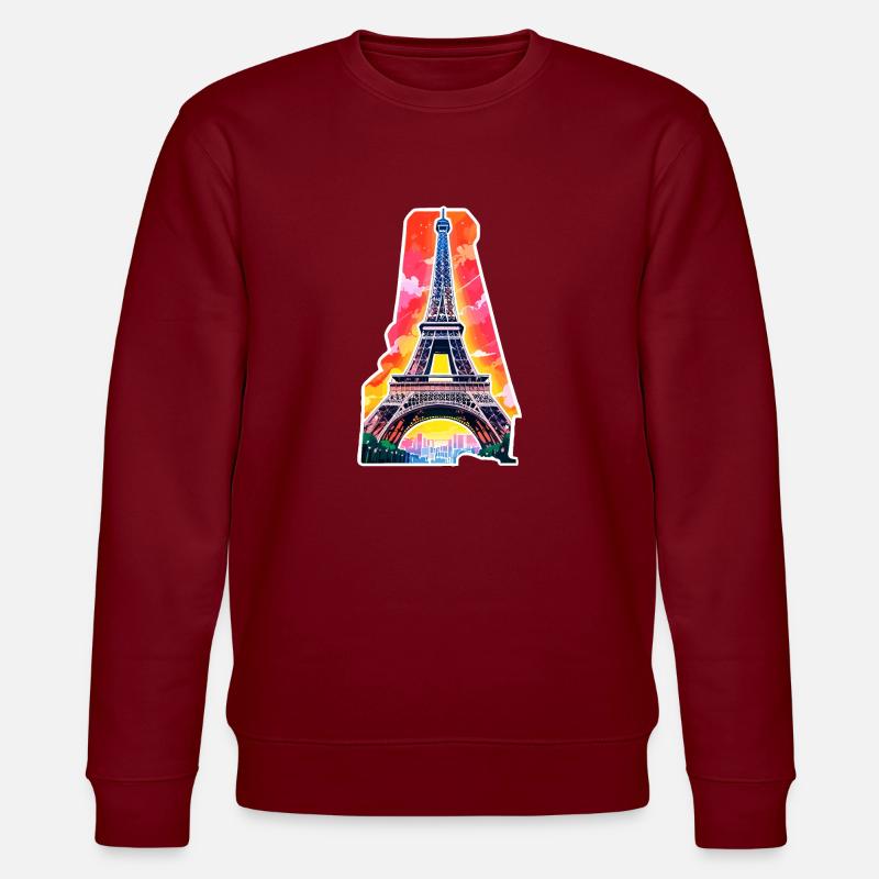 Eiffel tower #21 - Stanley/Stella CHANGER Unisex Organic Sweatshirt - burgundy