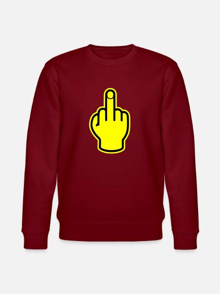 Middle Finger Hand Provocative - Stanley/Stella CHANGER Unisex Organic Sweatshirt - burgundy
