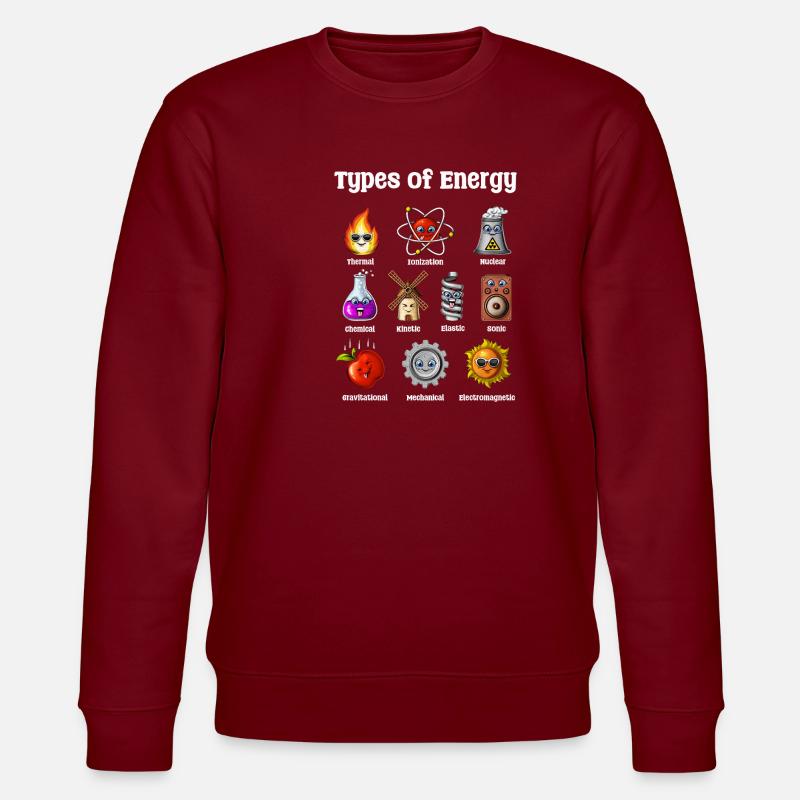 Physik Arten von Energie - Stanley/Stella Unisex Bio-Sweatshirt CHANGER  - Burgunderrot