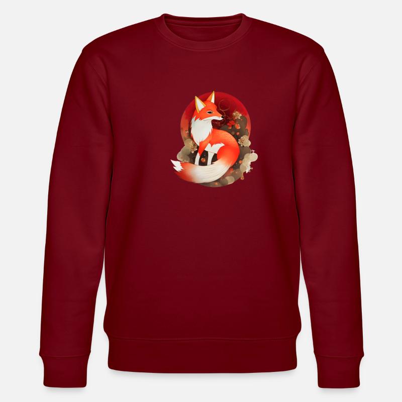 Japanischer Fuchs - Stanley/Stella Unisex Bio-Sweatshirt CHANGER  - Burgunderrot