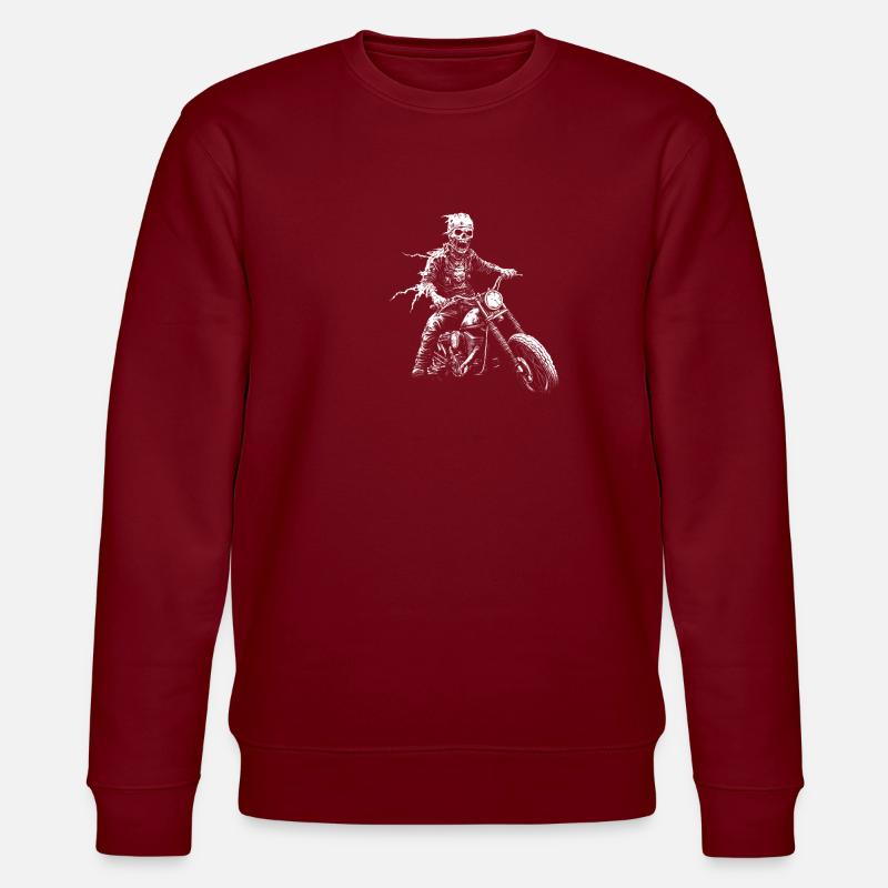 Zombie Biker - Stanley/Stella Unisex Bio-Sweatshirt CHANGER  - Burgunderrot