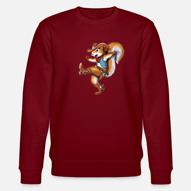 Eichhörnchen Cowboy - Stanley/Stella Unisex Bio-Sweatshirt CHANGER  - Burgunderrot