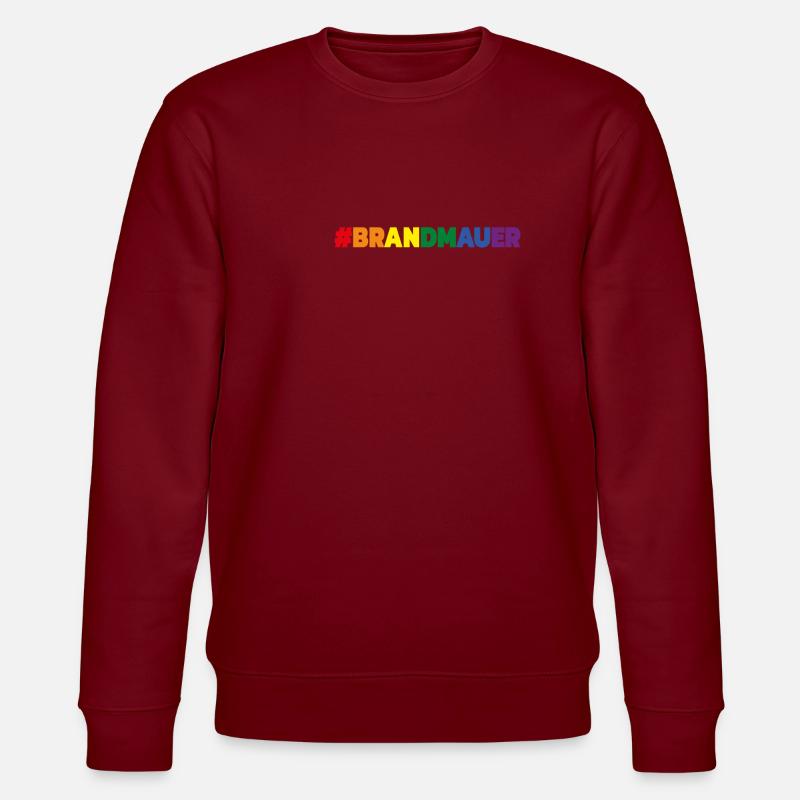 Brandmauer Regenbogen - Stanley/Stella Unisex Bio-Sweatshirt CHANGER  - Burgunderrot