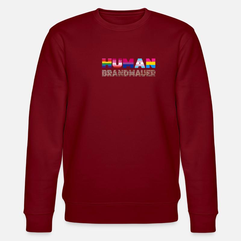 Human Brandmauer - Stanley/Stella Unisex Bio-Sweatshirt CHANGER  - Burgunderrot