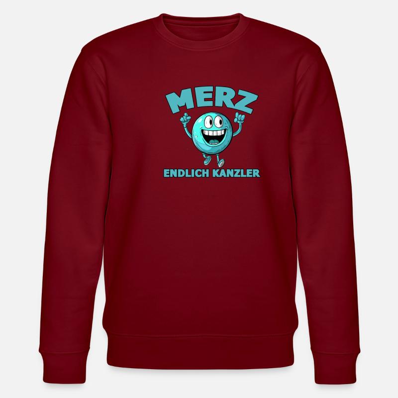 Merz Endlich Kanzler - Stanley/Stella Unisex Bio-Sweatshirt CHANGER  - Burgunderrot