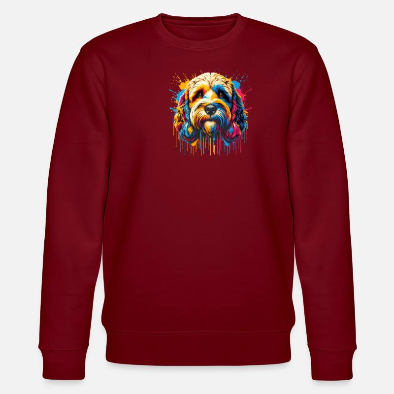 Splash Art Cockapoo Cockapoos Cockerpoo - Stanley/Stella Unisex Bio-Sweatshirt CHANGER  - Burgunderrot