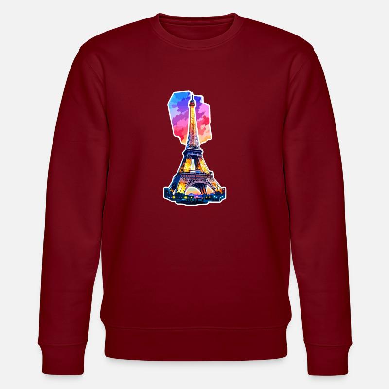 Eiffelturm #4 - Stanley/Stella Unisex Bio-Sweatshirt CHANGER  - Burgunderrot