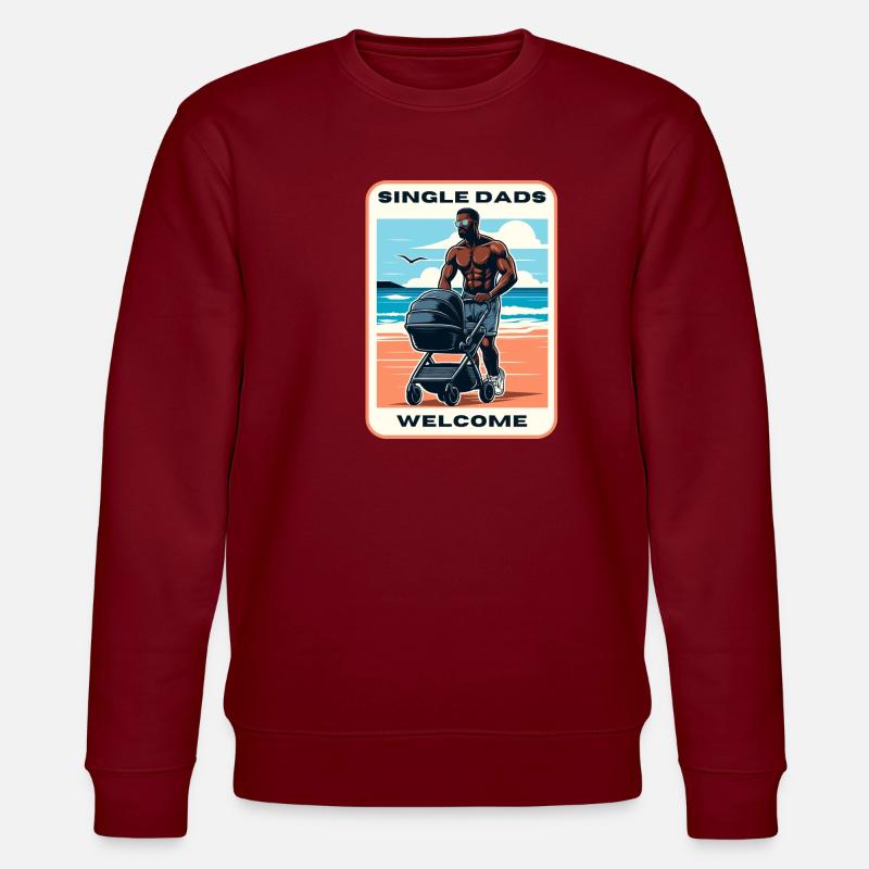 Single Dads Welcome - Stanley/Stella Unisex Bio-Sweatshirt CHANGER  - Burgunderrot