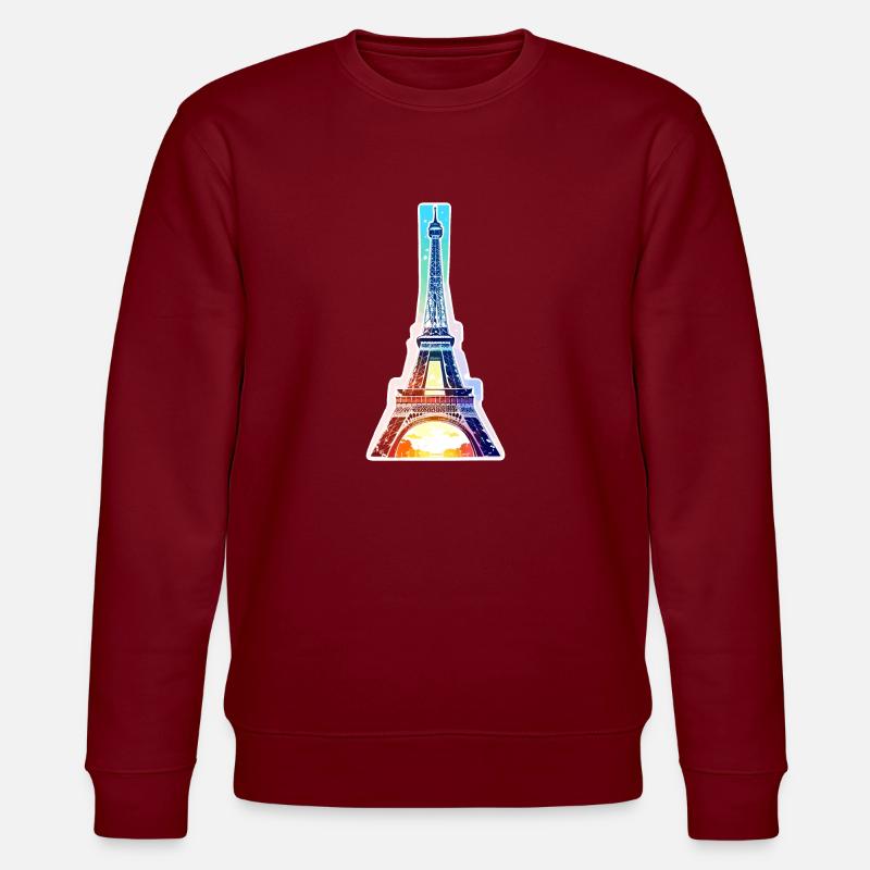 Eiffelturm #13 - Stanley/Stella Unisex Bio-Sweatshirt CHANGER  - Burgunderrot
