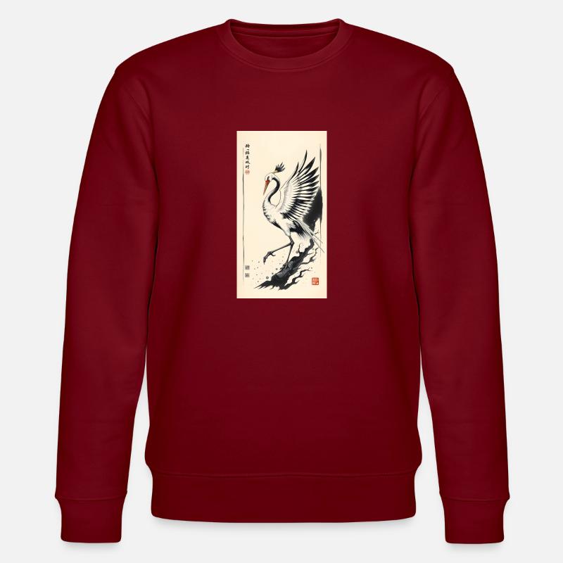 Kranich - Stanley/Stella Unisex Bio-Sweatshirt CHANGER  - Burgunderrot