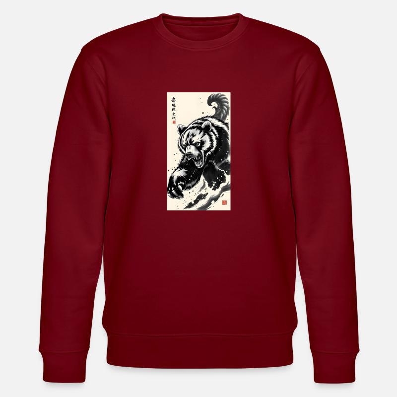 Bear Attack - Stanley/Stella Unisex Bio-Sweatshirt CHANGER  - Burgunderrot