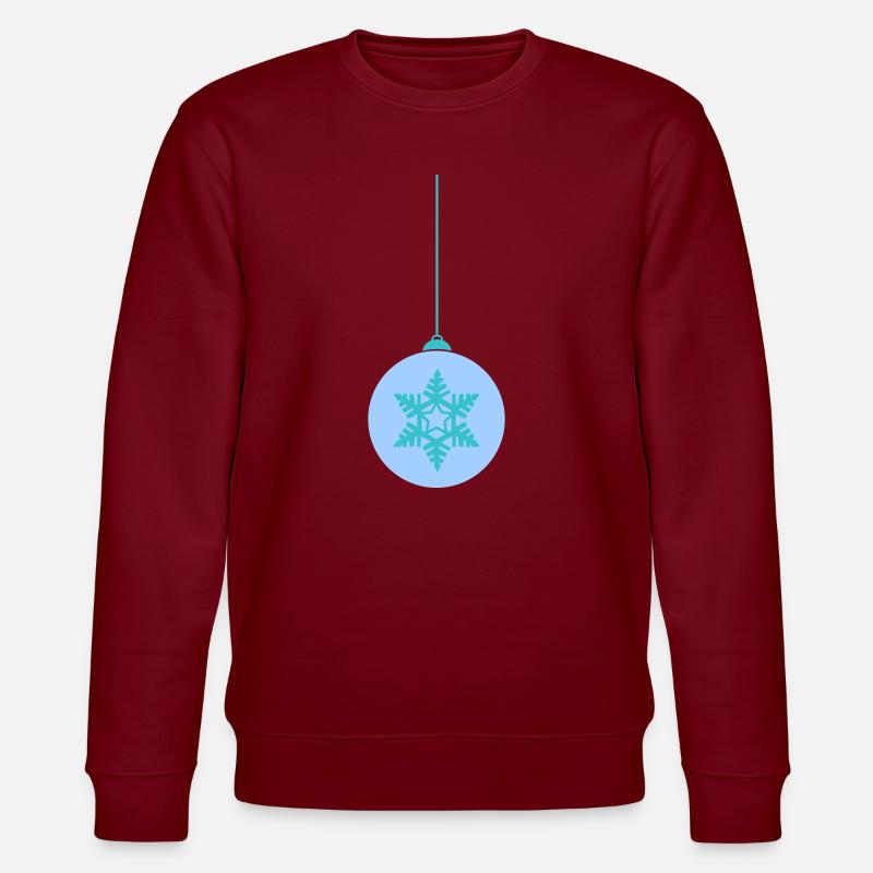 Weihnachtskugel Schneeflocken Blau Ornament - Stanley/Stella Unisex Bio-Sweatshirt CHANGER  - Burgunderrot
