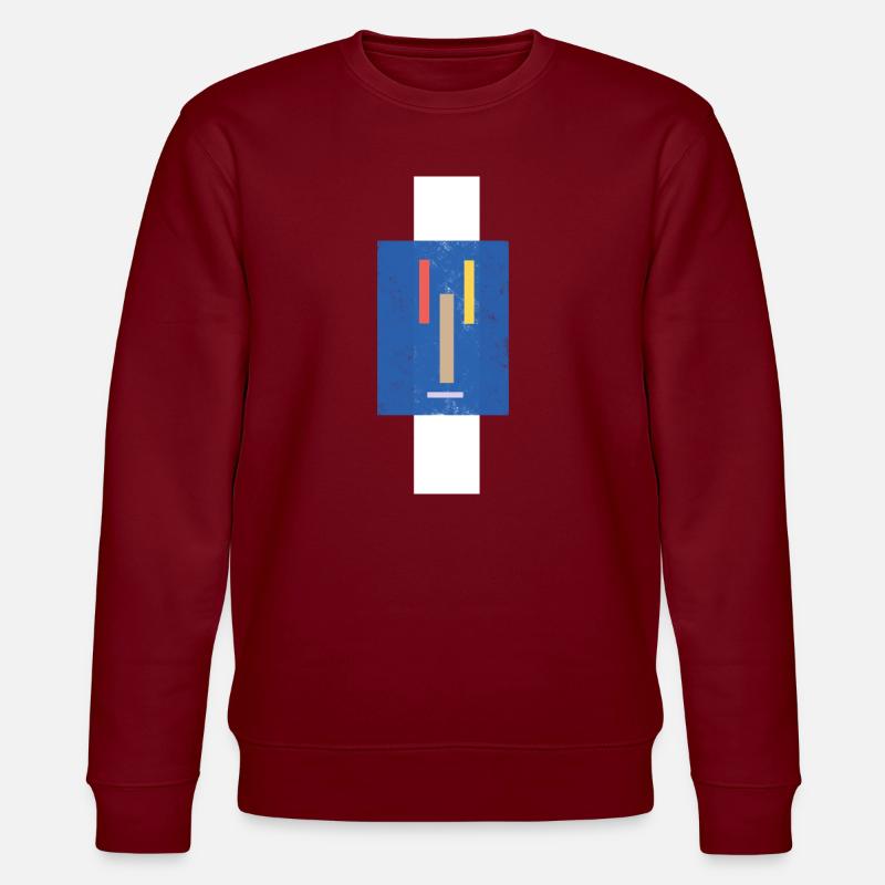 Abstrakte Farbblöcke auf Blaugrund - Stanley/Stella Unisex Bio-Sweatshirt CHANGER  - Burgunderrot