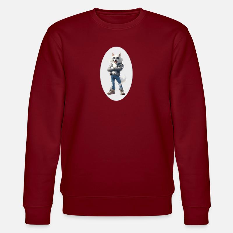 Wolf - Stanley/Stella Unisex Bio-Sweatshirt CHANGER  - Burgunderrot