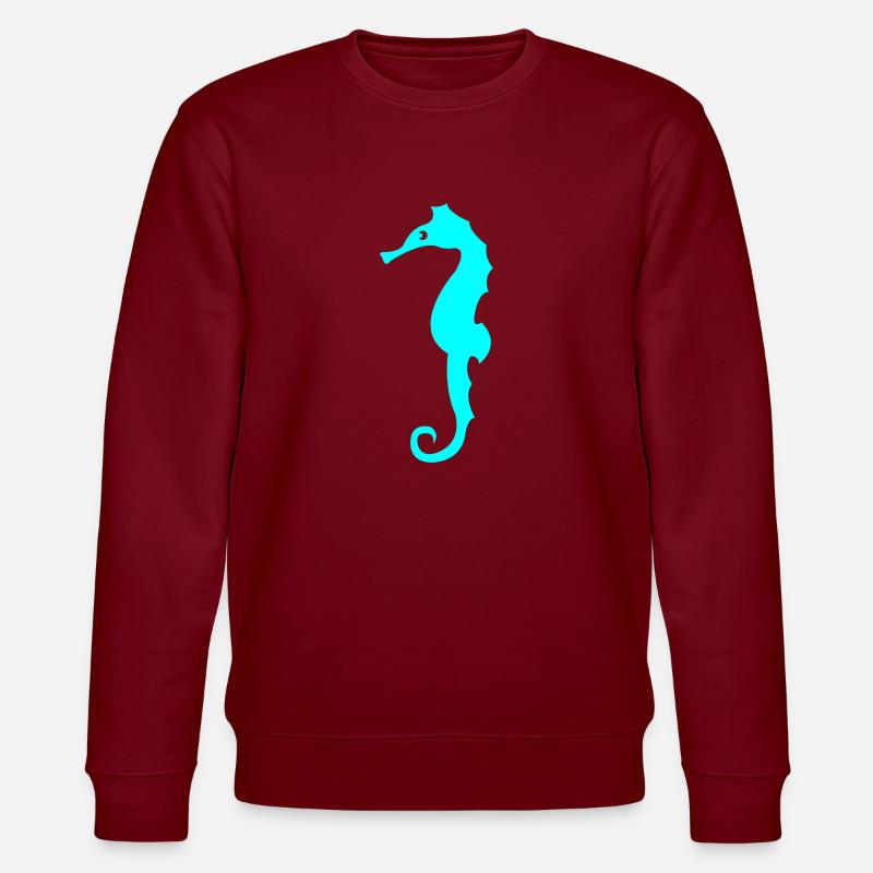 seepferdchen silhouette - Stanley/Stella Unisex Bio-Sweatshirt CHANGER - Burgunderrot