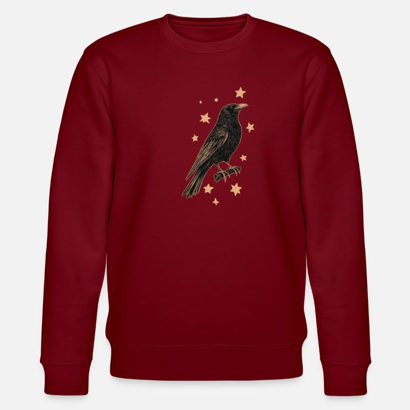 Rabe mit Sternen - Stanley/Stella Unisex Bio-Sweatshirt CHANGER  - Burgunderrot
