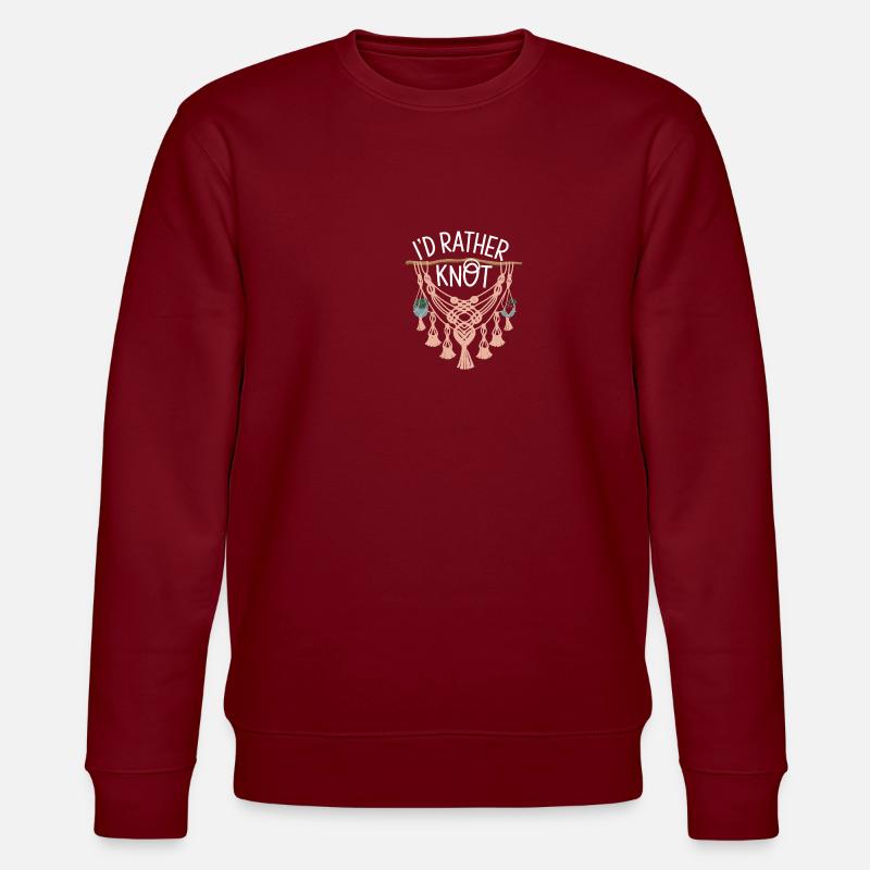 Witziges Makramee-zitat Für Boho-makrame-liebhaber - Stanley/Stella Unisex Bio-Sweatshirt CHANGER  - Burgunderrot
