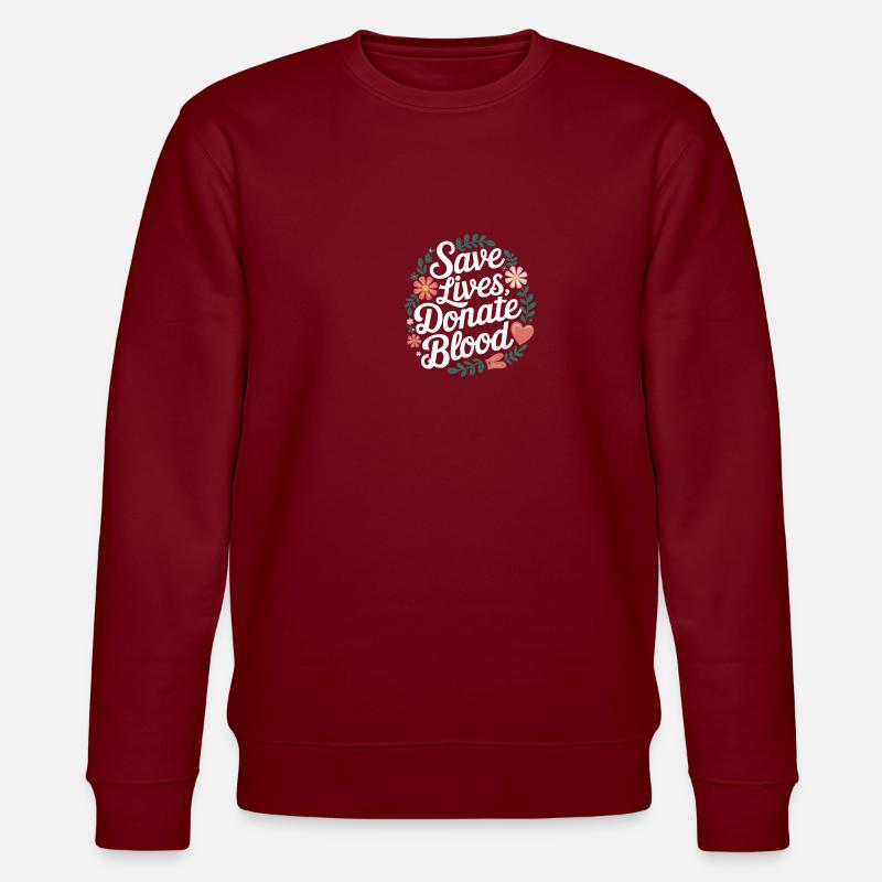 Blut- Und Plasmaspende - Stanley/Stella Unisex Bio-Sweatshirt CHANGER - Burgunderrot