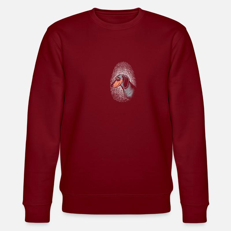 Dachshund Fingerprint Creative Dachshund - Stanley/Stella CHANGER Unisex Organic Sweatshirt - burgundy