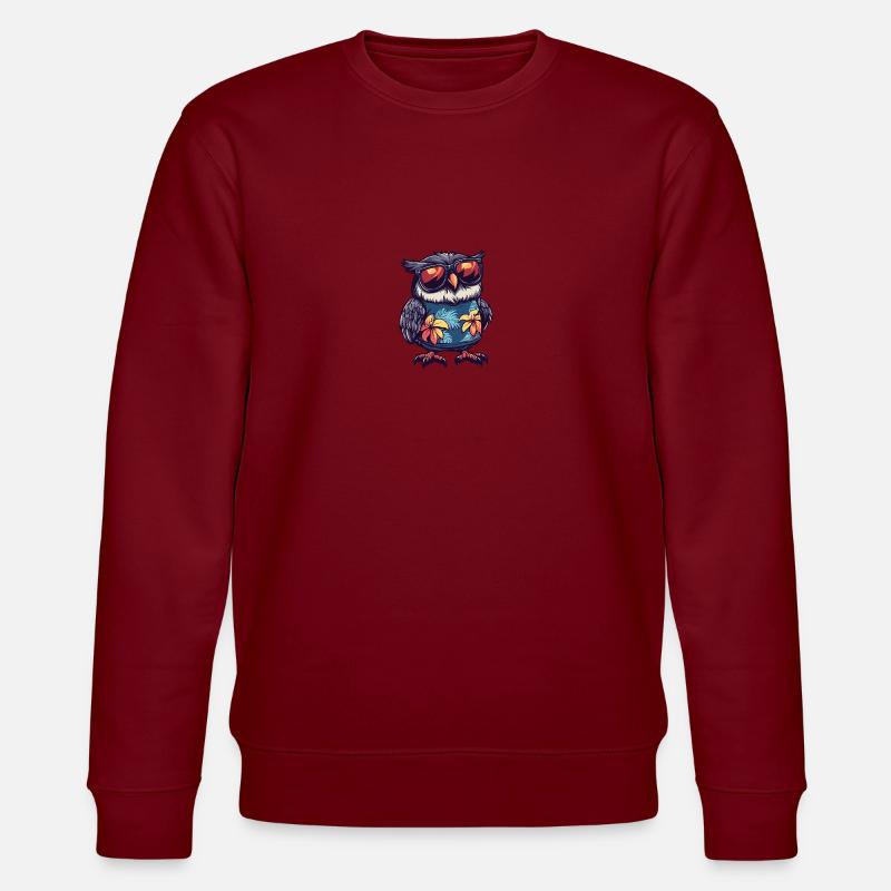 Eule Cool Sommer - Stanley/Stella Unisex Bio-Sweatshirt CHANGER  - Burgunderrot
