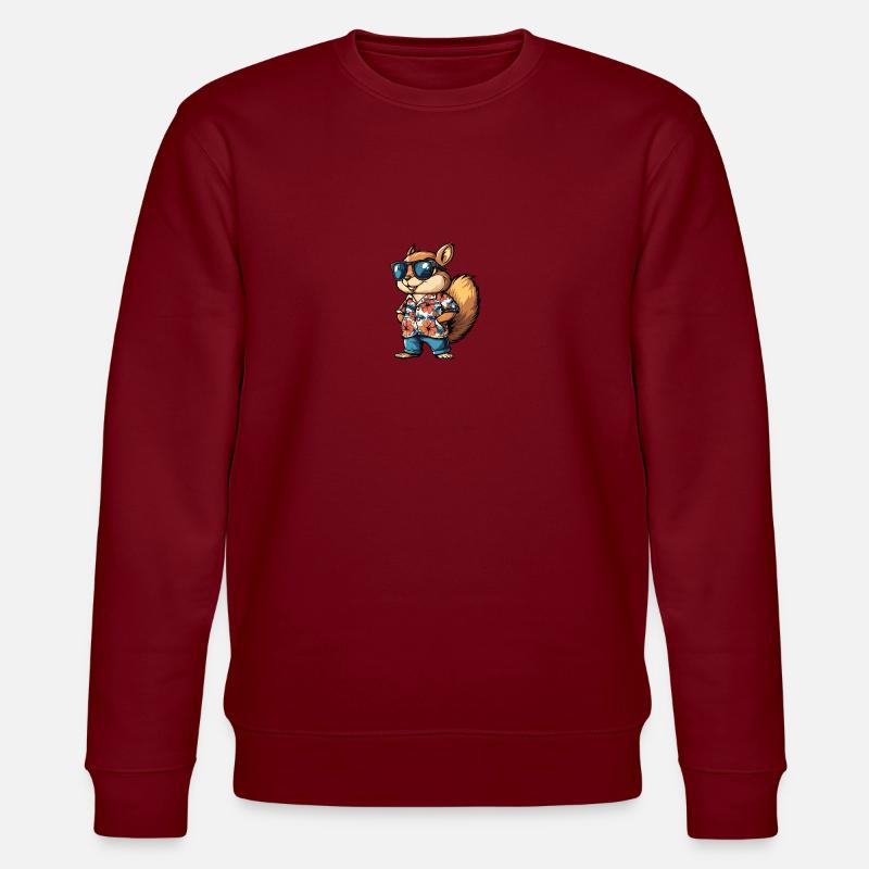 Squirrel Comic Cool Summer - Stanley/Stella CHANGER Unisex Organic Sweatshirt - burgundy
