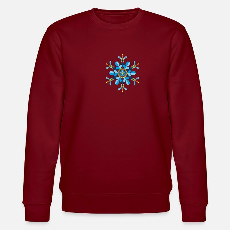 Schneeflocken Mandala - Stanley/Stella Unisex Bio-Sweatshirt CHANGER  - Burgunderrot