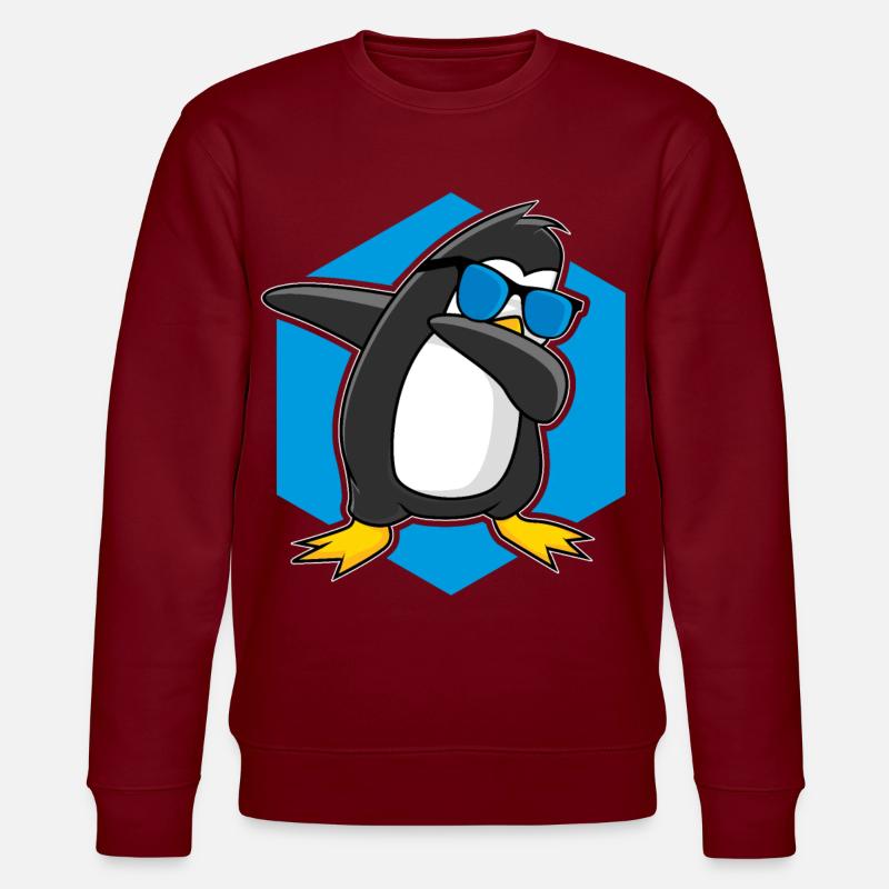 Tanzender Pinguin - Stanley/Stella Unisex Bio-Sweatshirt CHANGER  - Burgunderrot