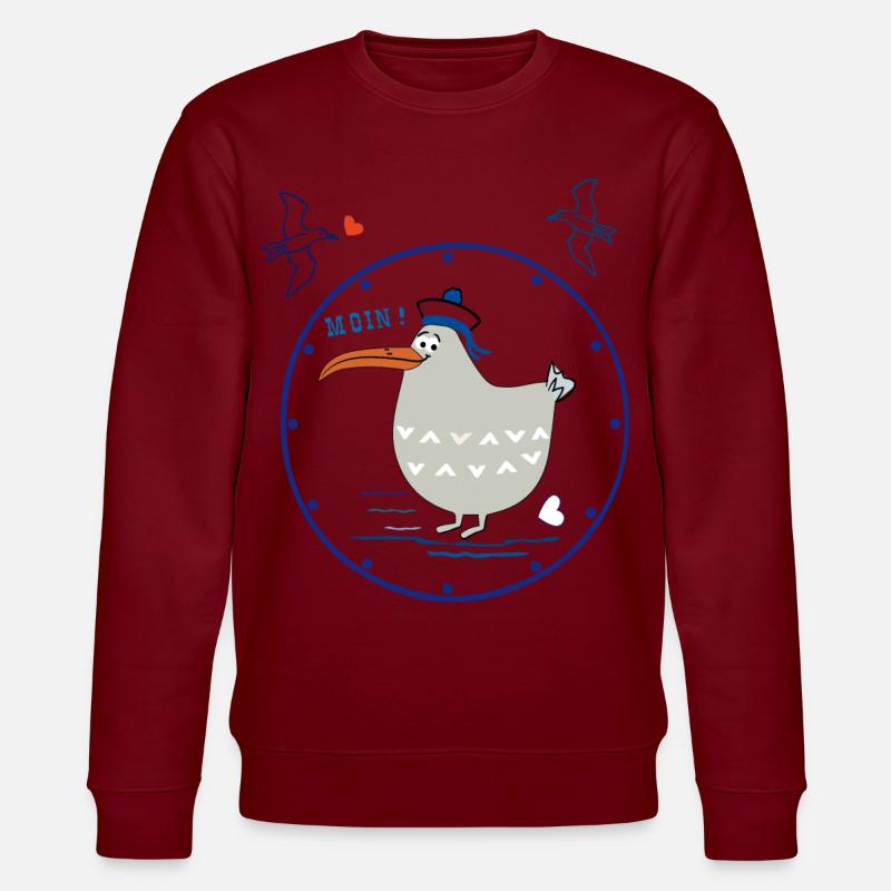 Moin, maritim, Möwe - Stanley/Stella Unisex Bio-Sweatshirt CHANGER  - Burgunderrot