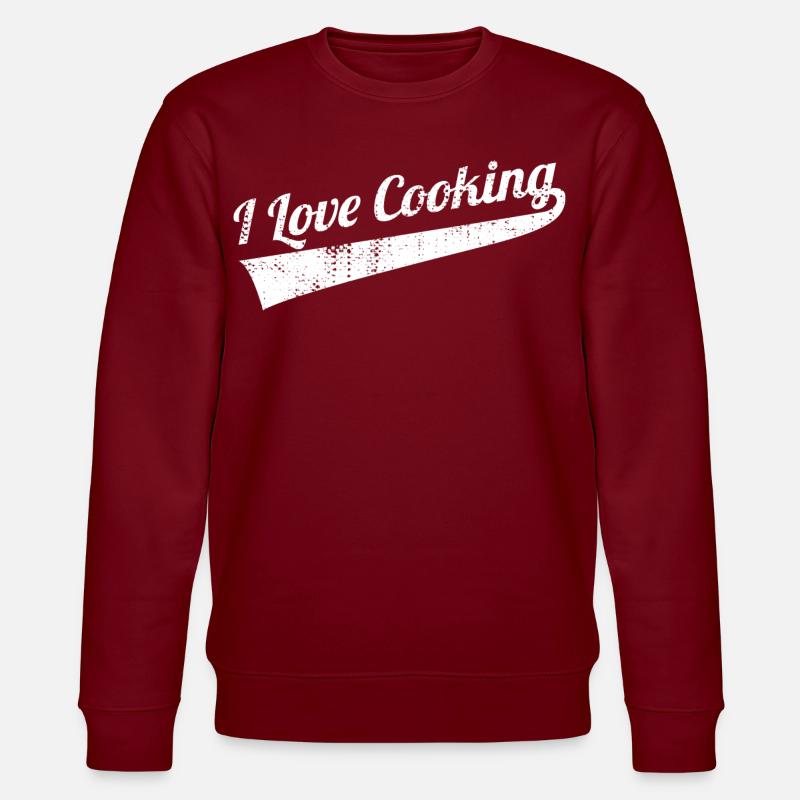 Ich liebe es zu kochen - Stanley/Stella Unisex Bio-Sweatshirt CHANGER - Burgunderrot