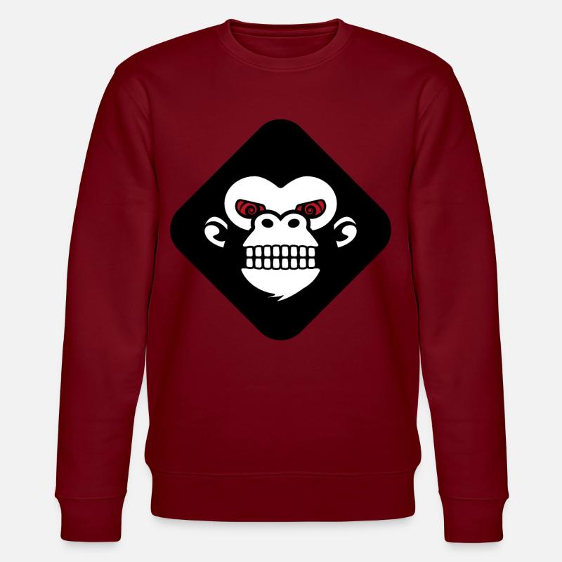 Gorilla-Zahn-Logo - Stanley/Stella Unisex Bio-Sweatshirt CHANGER - Burgunderrot