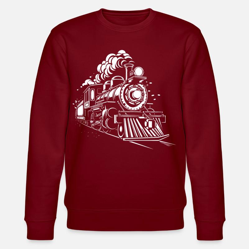 Dampflokomotive - Stanley/Stella Unisex Bio-Sweatshirt CHANGER  - Burgunderrot