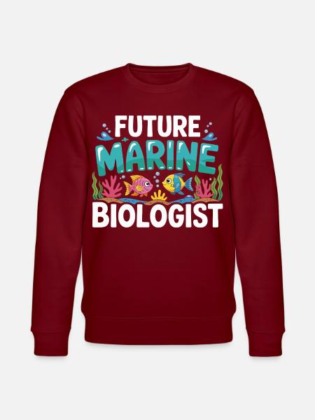 Future Marine Biologist with Fish - Stanley/Stella CHANGER Unisex Organic Sweatshirt - burgundy