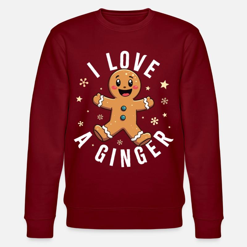 Ich liebe Ingwer - Stanley/Stella Unisex Bio-Sweatshirt CHANGER - Burgunderrot