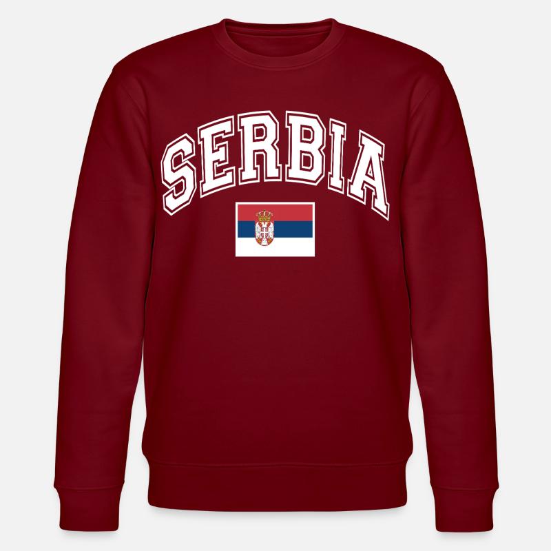 Serbien  - Stanley/Stella Unisex Bio-Sweatshirt CHANGER  - Burgunderrot