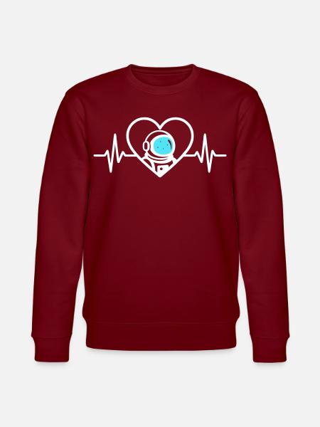 Astronaut Heart Cosmos Space Helmet - Stanley/Stella CHANGER Unisex Organic Sweatshirt - burgundy
