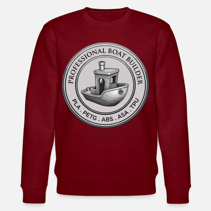 Professional Boat Builder – 3D Druck Emblem - Stanley/Stella Unisex Bio-Sweatshirt CHANGER  - Burgunderrot