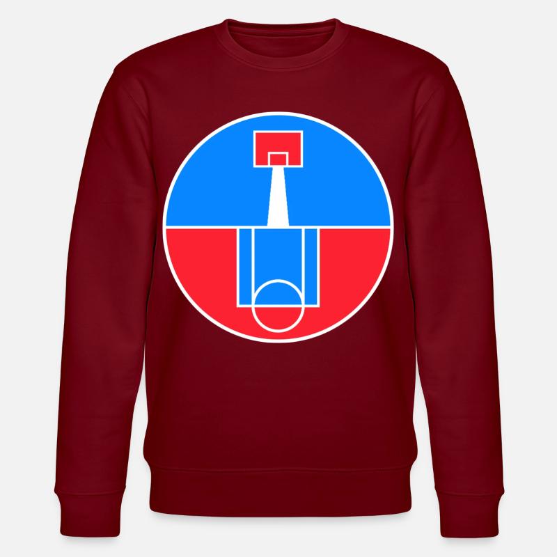 Rundes Basketballfeld-Abzeichen - Stanley/Stella Unisex Bio-Sweatshirt CHANGER  - Burgunderrot
