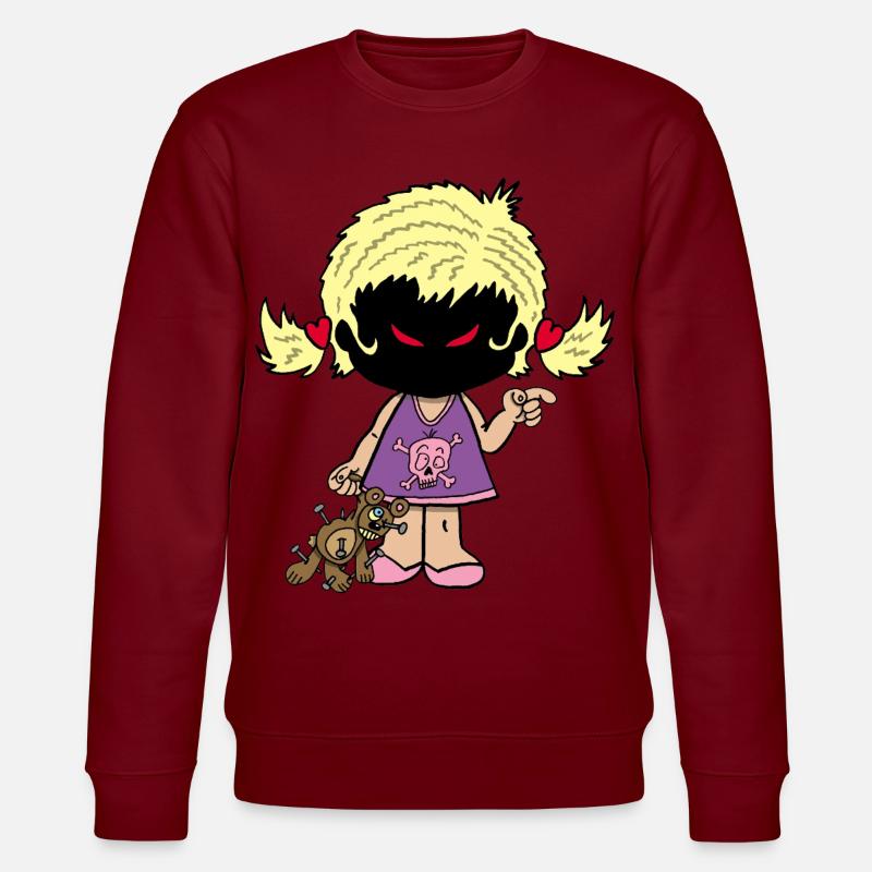 Dämonisches kleines Mädchen - Stanley/Stella Unisex Bio-Sweatshirt CHANGER  - Burgunderrot