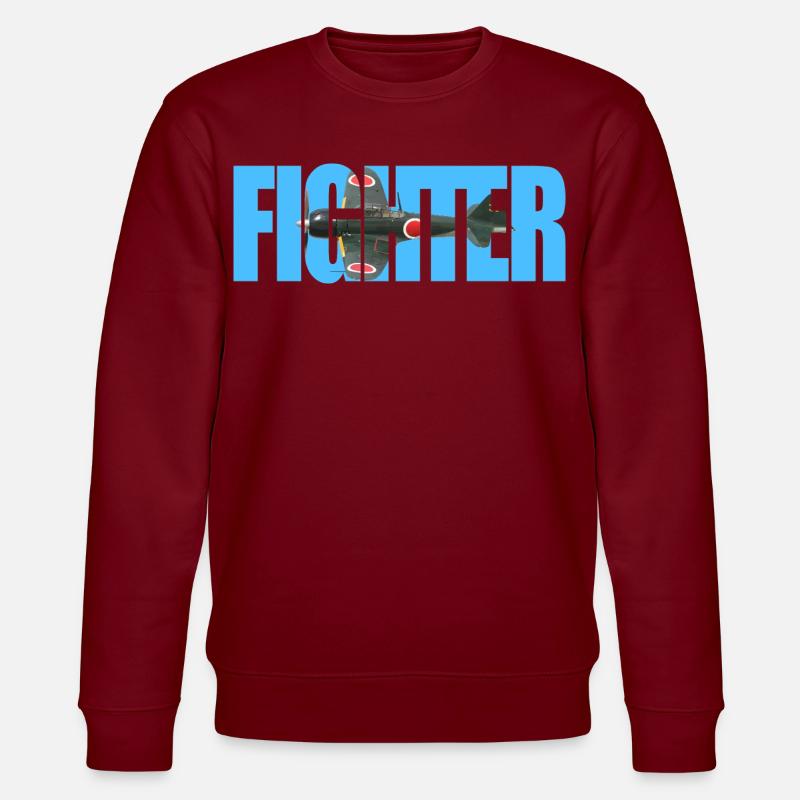 Fighter A6M Zero - Stanley/Stella Unisex Bio-Sweatshirt CHANGER  - Burgunderrot