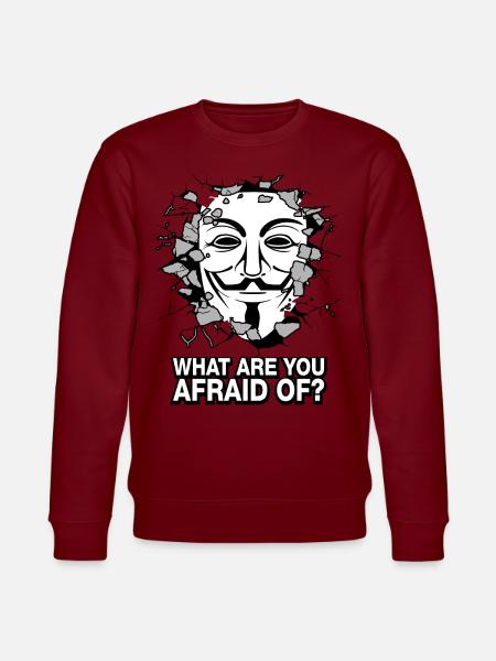 What are you afraid of? - Stanley/Stella CHANGER Unisex Organic Sweatshirt - burgundy