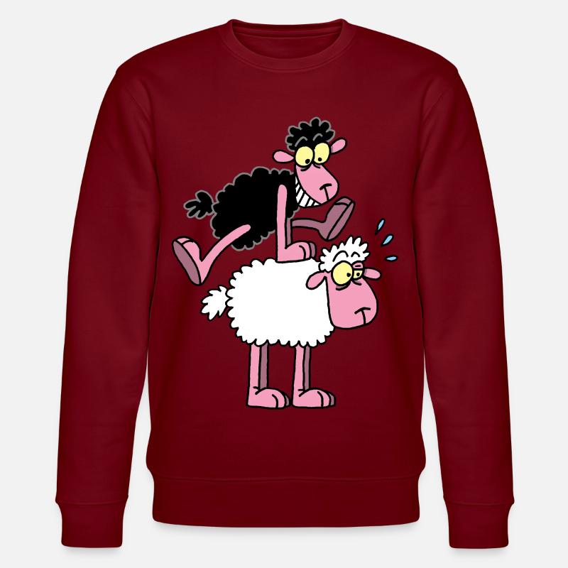 Schwarze Schafe und Springfrosch - Stanley/Stella Unisex Bio-Sweatshirt CHANGER - Burgunderrot