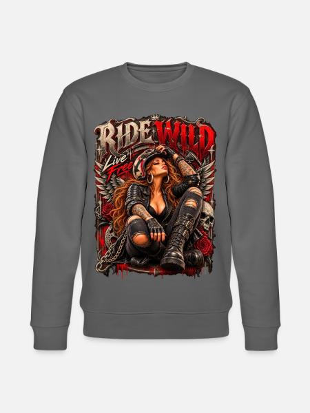 Wildride Lebe Frei Rock-Style - Stanley/Stella Unisex Bio-Sweatshirt CHANGER  - Burgunderrot