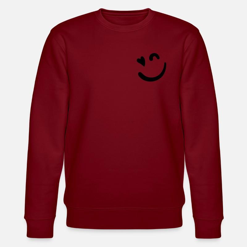 Leuchtfeuer-Logo - Neongelb - Stanley/Stella Unisex Bio-Sweatshirt CHANGER  - Burgunderrot